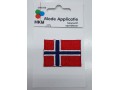 Noorse vlag applicatie.  5 x 3,5 cm.  Opstrijkbaar