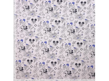 Disney stof met Mickey Mouse en Donald Duck  100% Gekaard poplin katoen (100% American Carded Cotton Poplin)  150 cm breed.  120