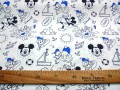 Disney stof met Mickey Mouse en Donald Duck  100% Gekaard poplin katoen (100% American Carded Cotton Poplin)  150 cm breed.  120