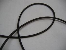 Koord elastiek donkerbruin 3 mm.  Een rol van 50 meter en de prijs is per rol.