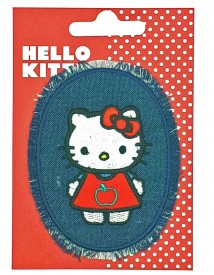 Hello Kitty Ovaal jeans Mini Staand rood jurkje en strik