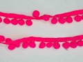 Pompom sierband Oekotex  Neon Pink