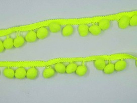 Pompom sierband Neon Geel  Oekotex