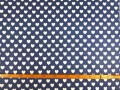 Canvas stof Jeansblauw met witte hartjes