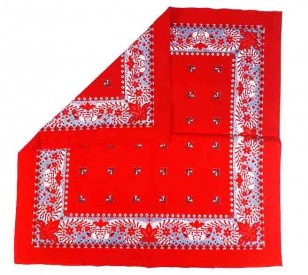 Boerenzakdoek  Rood met Franse lelie  BZ6