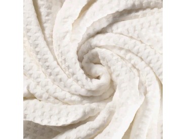 Waffle fleece  Offwhite 100% Polyester 1.50 mtr. br. 280 gram p/m2