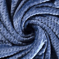 Waffle fleece  Jeansblauw 100% Polyester 1.50 mtr. br. 280 gram p/m2