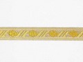 Zilver kleurig sinterklaasband met een gouden  ruit. Uitstekend geschikt voor Sinterklaaspakken en Zwartepiet kleding. 15 mm. br