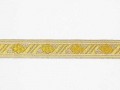 Sinterklaasband zilver met gouden ruit  15 mm.