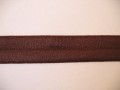 Donkerbruin elastisch biaisband van 2 cm. breed.