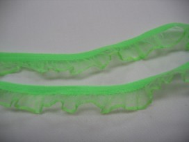 Fluor groen elastisch kant van 1.5 cm. breed