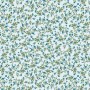 Een lichtblauwe poplin/katoen met een oudblauwe kleine bloem print. 100% Katoen 1.45 mtr.br. 110 gram p/m2