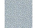 Een lichtblauwe poplin/katoen met een oudblauwe kleine bloem print. 100% Katoen 1.45 mtr.br. 110 gram p/m2