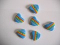 Kinderknoop hart met streepjes blauw 100