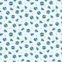 Dapper katoen Floral Flair  Lichtblauw met boeketjes