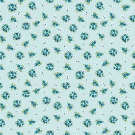 Dapper katoen Floral Flair  Mintgroen met boeketjes