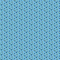 Dapper katoen Floral Flair  Aqua met kobalt mini roosjes