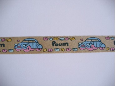 Sierband Car Poum Zand/blauw   O-802