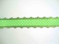 Sierband met stip en kantje Lime  25mm