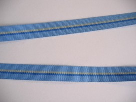 Sierband lichtbl./geel/jeans gestreept   O-826