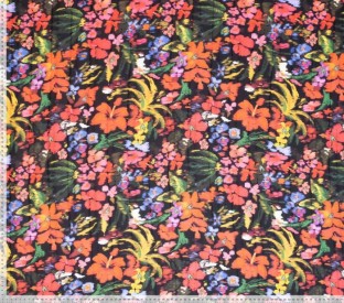 Woven pl crepe flower print Plissé