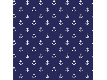 Maritiem  Donkerblauwe polplin met witte ankertjes 15529-008N