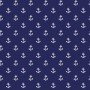 Maritiem  Donkerblauwe polplin met witte ankertjes 15529-008N