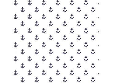 Maritiem  Witte poplin met donkerblauwe ankertjes  15529-050N