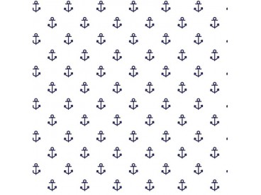 Maritiem  Witte poplin met donkerblauwe ankertjes  15529-050N