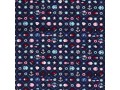 Maritiem  Donkerblauwe poplin met wieberprint bloem en vis 15531-008N