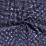 Maritiem  Donkerblauwe poplin met wieberprint bloem en vis 15531-008N