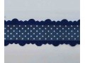 Sierband met stip en kantje Donkerblauw 25mm