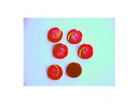Serie knoop Rood met gouden krul 20mm. sk904