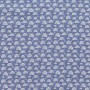 Mousseline stof jeansblauw met witte regenboog