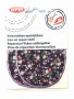 Kniestukken Zwart met grijze minifleur en lila randje 371-60