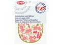 Kniestukken Offwhite  met roze bloemen en groen randje  371-59