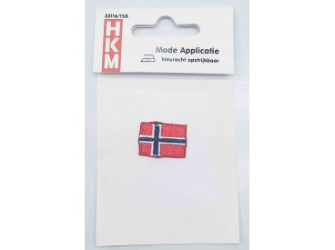 Noorse vlag applicatie.  23x17mm  Opstrijkbaar