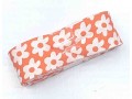 Biaisband bundel 2 mtr  Oranje met witte bloem  1240H