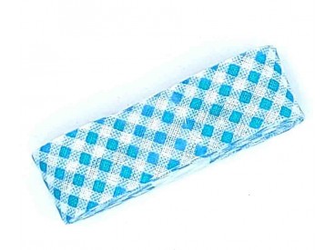 Biaisband bundel 2 mtr   Aqua BB ruit  1220H