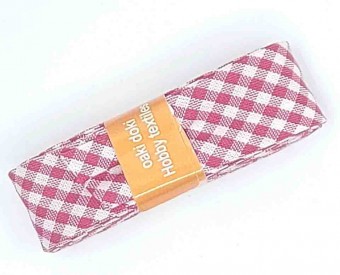 Biaisband bundel 2 mtr   Pink BB ruit  5015H