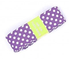 Biaisband bundel 2 mtr  Paars met witte stipjes  1013H