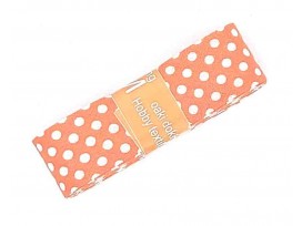 Biaisband bundel 2 mtr  Oranje met witte stipjes  1011