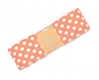 Biaisband bundel 2 mtr  Oranje met witte stipjes  1011H