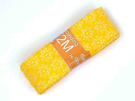 Biaisband in bundels van 2 meter Geel met witte minifleur  4012H