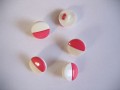 Half om Half knoop Pink/wit 15mm hhk450