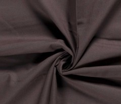 Een effen donker grijs bruine katoen  100% katoen  1.45 meter breed