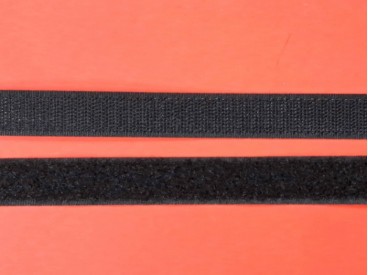 Klittenband opnaaibaar Zwart  2cm breed
