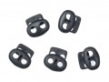 Koordstopper 2 gaats klein zwart  18 x 16 mm