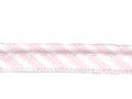 Paspelband  Babyroze/wit  gestreept