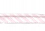 Paspelband. Babyroze/wit gestreept. 12 mm breed. 70% polyester/30% katoen